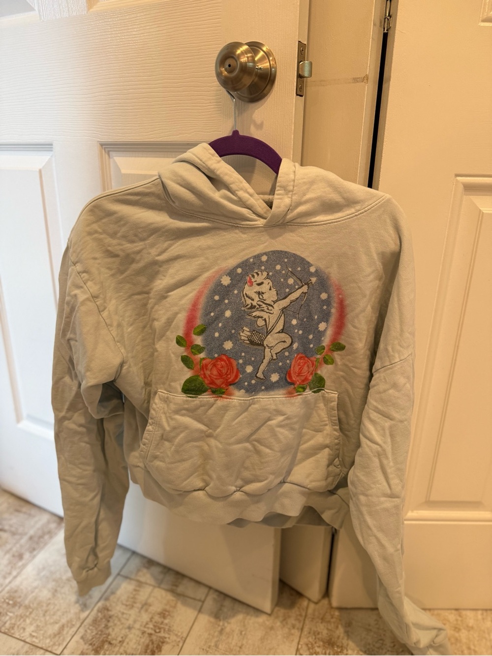 Boys Lie Light Blue Hoodie & Sweats Matching Set with Angel & Rose Graphic